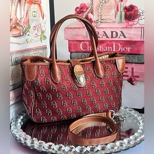 Dooney & Bourke Red and Brown Tote Bag